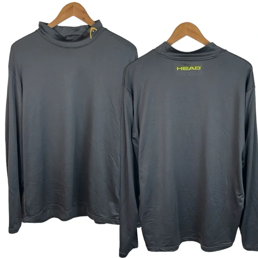 LS334 Men’s Head Tennis Brand LS Performance Stretch Workout Shirt XXL